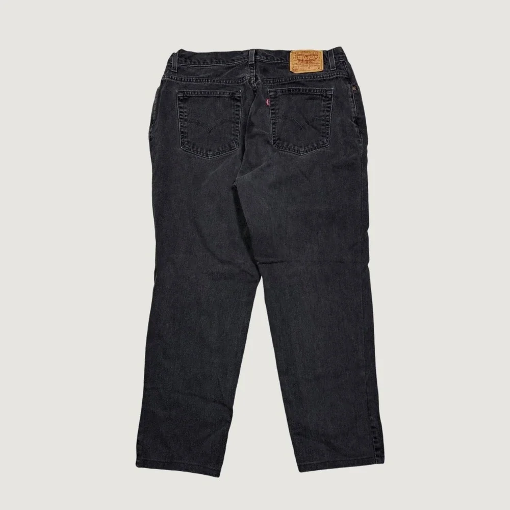 Levis 550 Relaxed Fit Tapered Leg Black Denim Jeans Mens 35x30 Faded